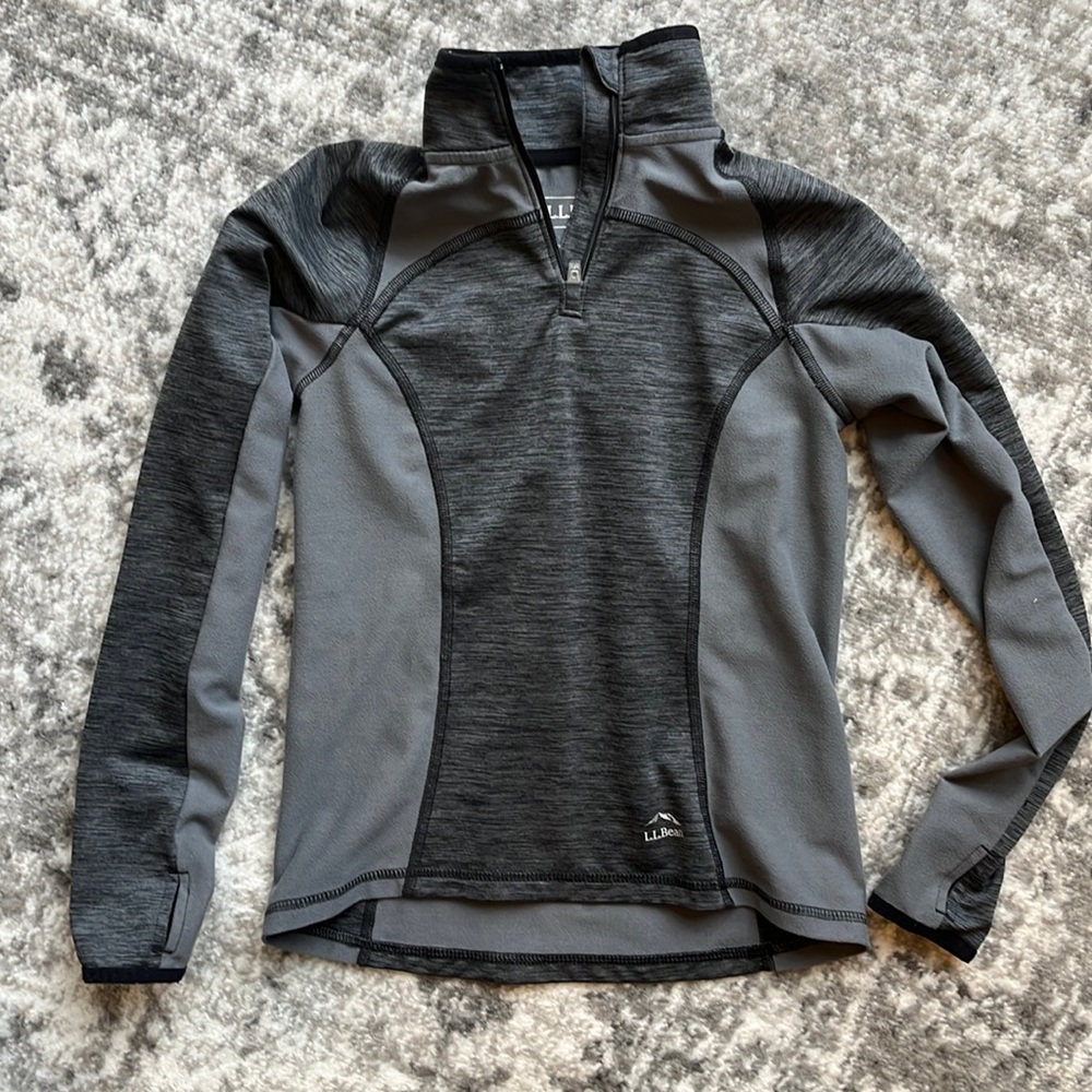 Boys LL Bean 3/4 zip long sleeve shirt